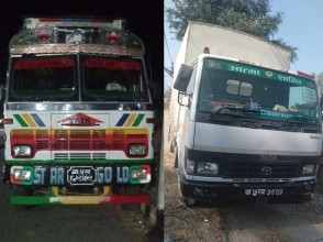 बारा प्रहरीद्वारा ७५ लाखको सामाग्री सहित २ ट्रक नियन्त्रण